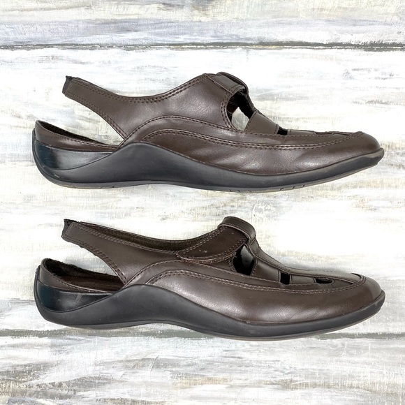 LifeStride Ox Brown “Mello” Leather Slingback Sandal Casual Comfort Shoe w/Box - Picture 12 of 16